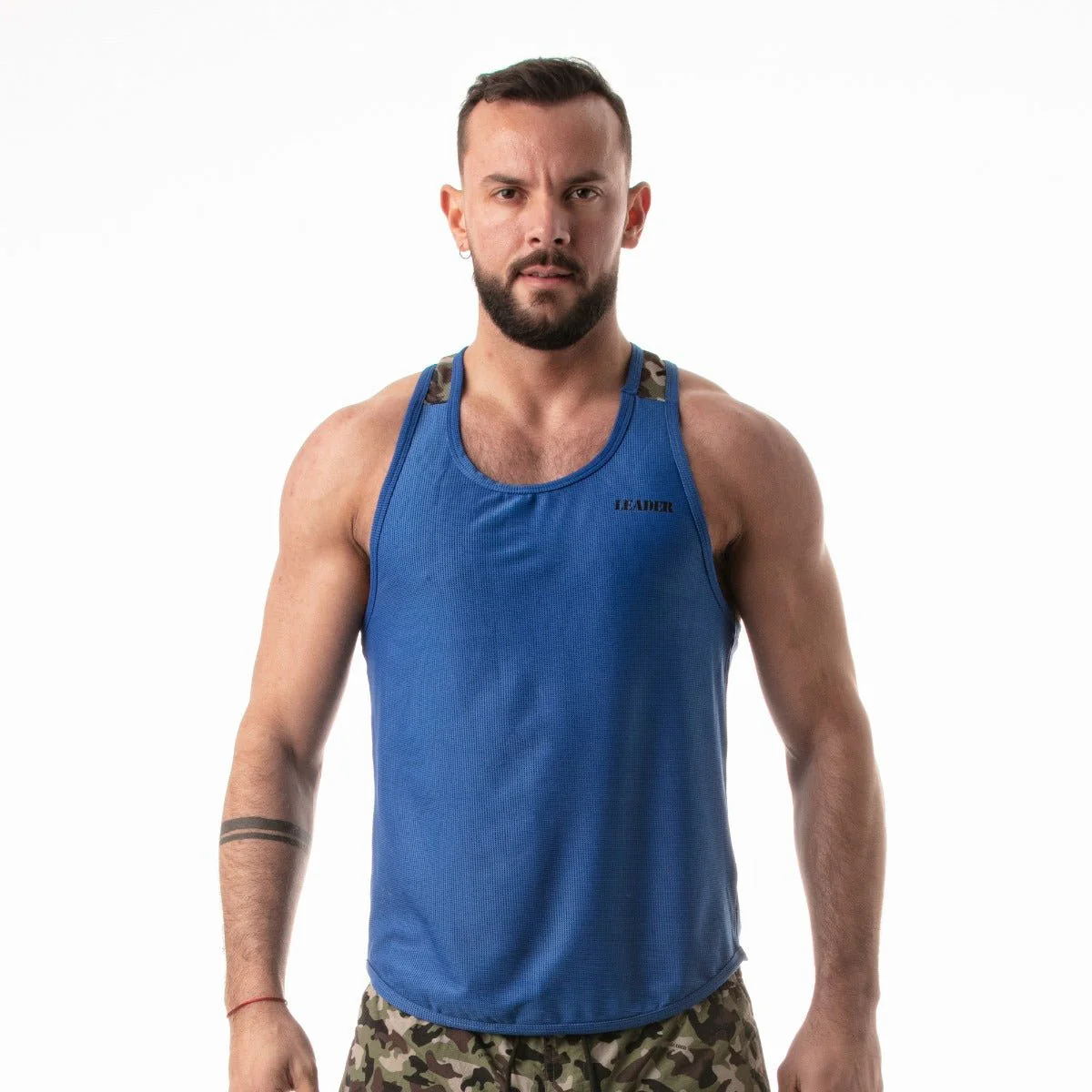 Leader Camo Racer Tank Top Blue - Image 3