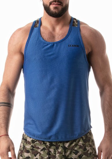 Leader Camo Racer Tank Top Blue - Image 5