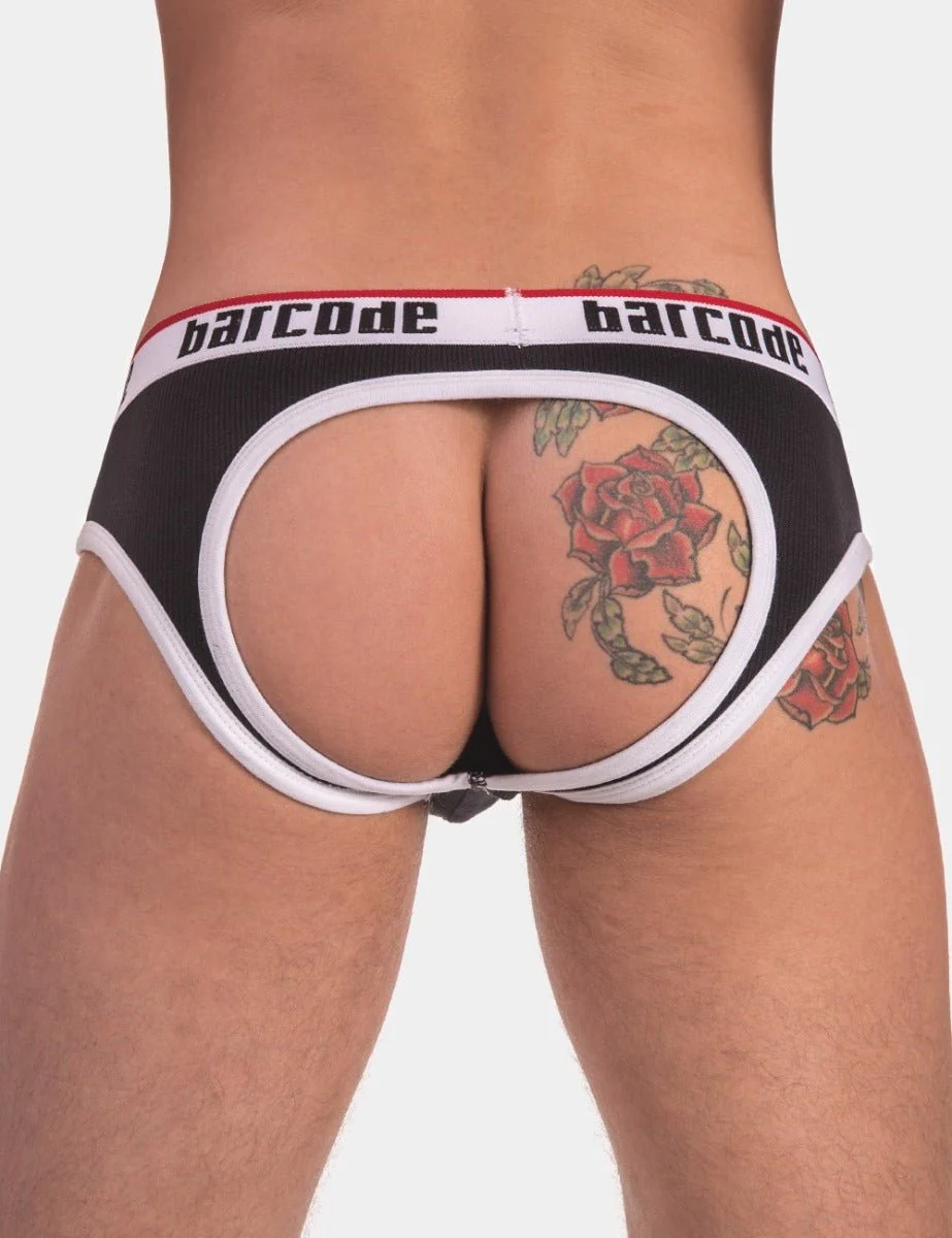 Barcode Berlin Backless Brief Maxime Black White - Image 6