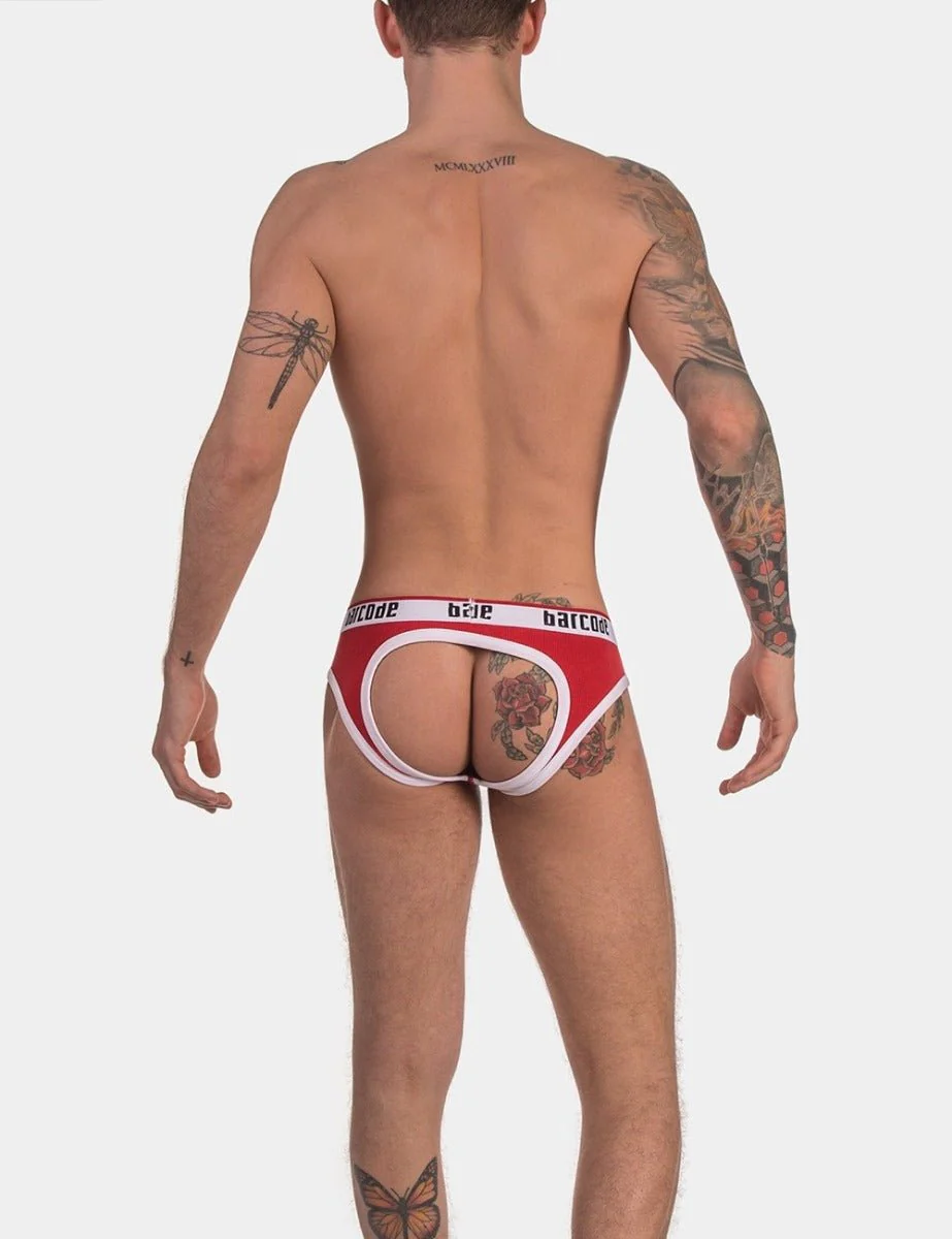 Barcode Berlin Backless Brief Maxime Red White - Image 5
