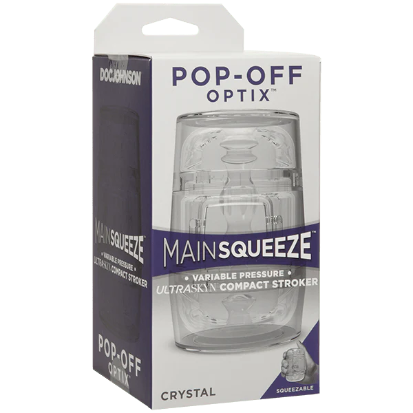 Doc Johnson Main Squeeze Pop Off Optix Crystal Clear Masturbator - Image 4