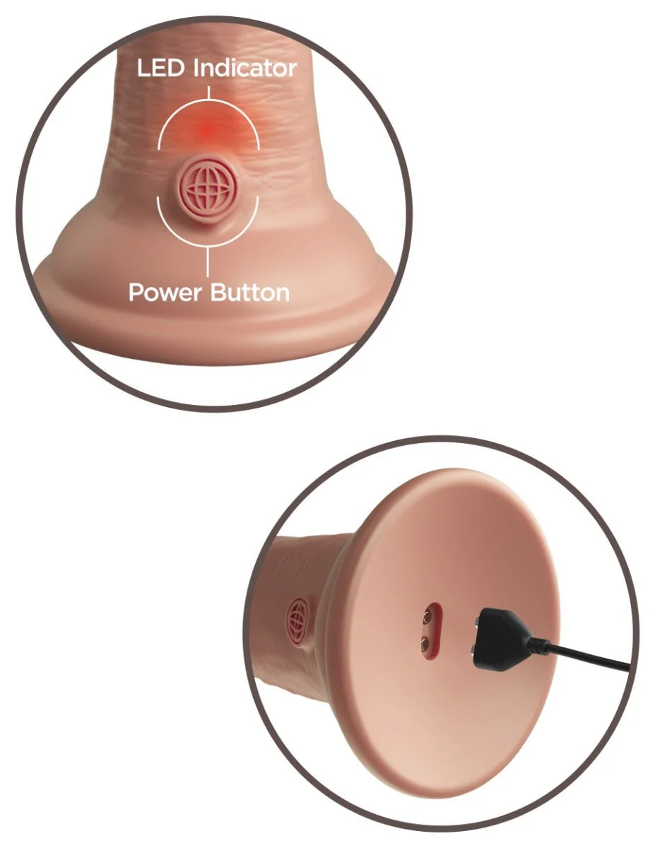 Pipedream King Cock Elite 6 Inch Vibrating Dual Density Silicone Cock Flesh - Image 4