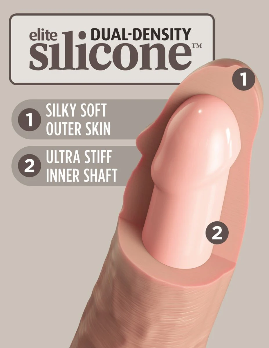 Pipedream King Cock Elite 6 Inch Vibrating Dual Density Silicone Cock Flesh - Image 5
