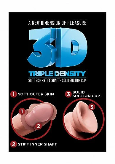 Pipedream King Cock PLUS 9 Inch Triple Density Dildo with Balls Flesh - Image 3